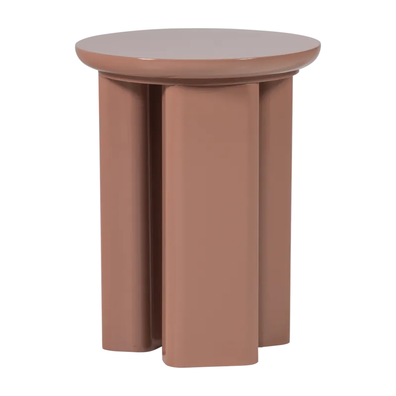 WOOOD Orivo sidebord, rund - gammelrosa højglans MDF (Ø40)