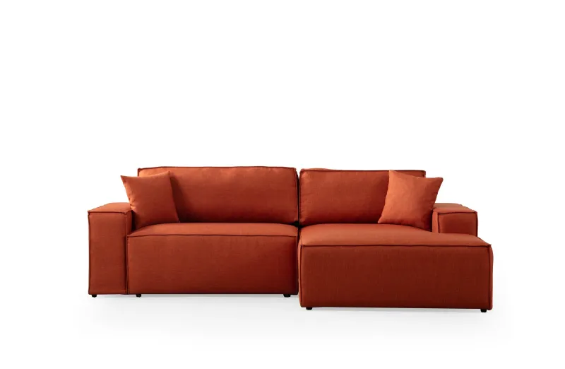 NORDVÄRK P?rlo højre hjørnesofa, m. opbevaring - orange polyester