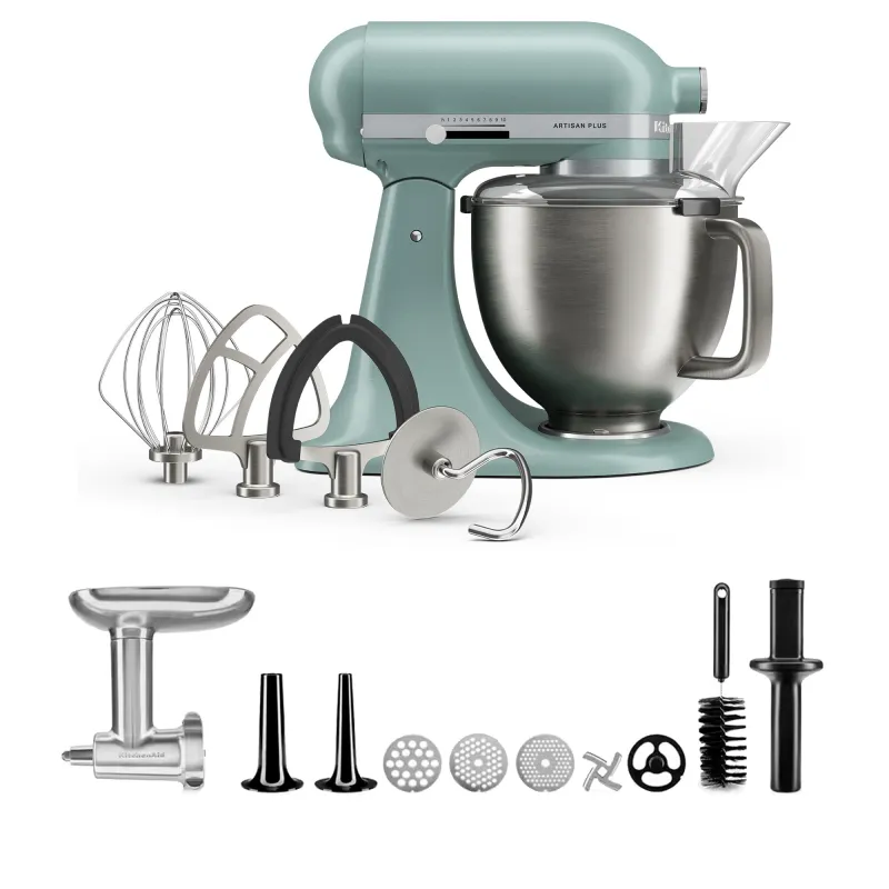 Kitchenaid Artisan Plus køkkenmaskine med kødhakker 4,7 liter, mint julep