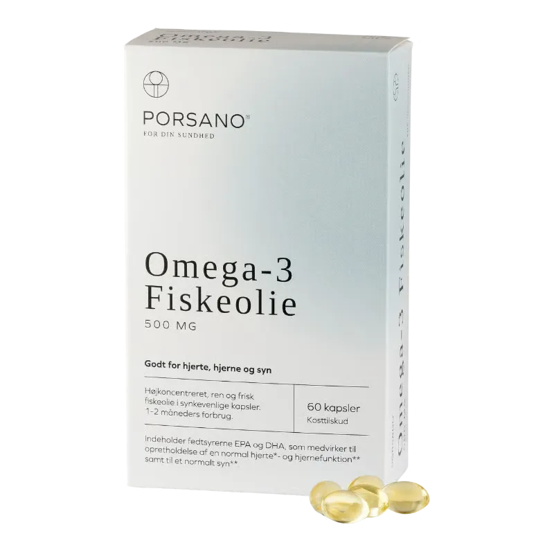 Porsano Omega-3 Fiskeolie (60 kaps)