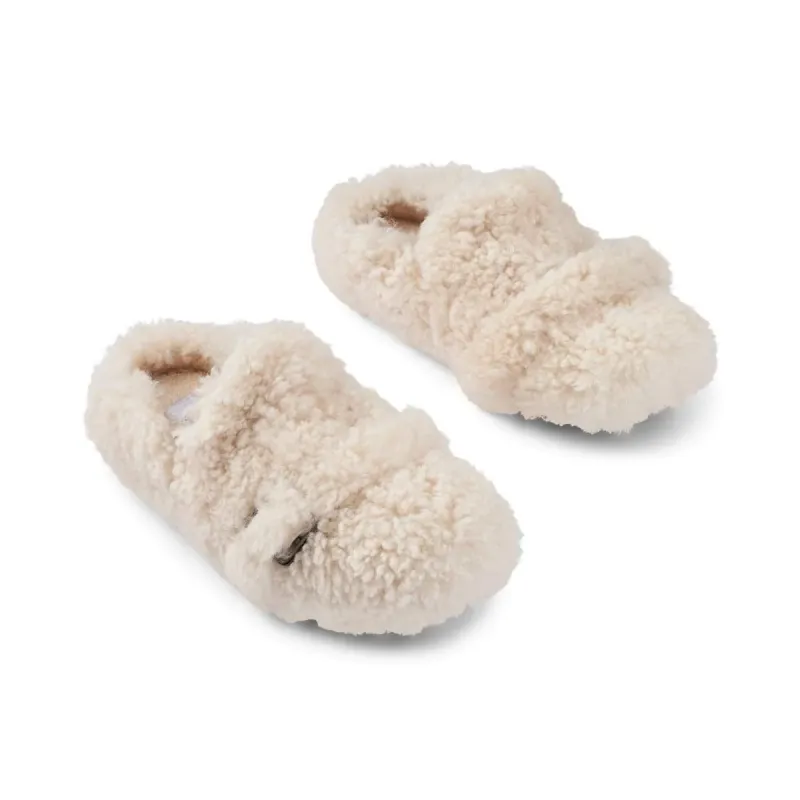 Fluffy krøllet hjemmesko