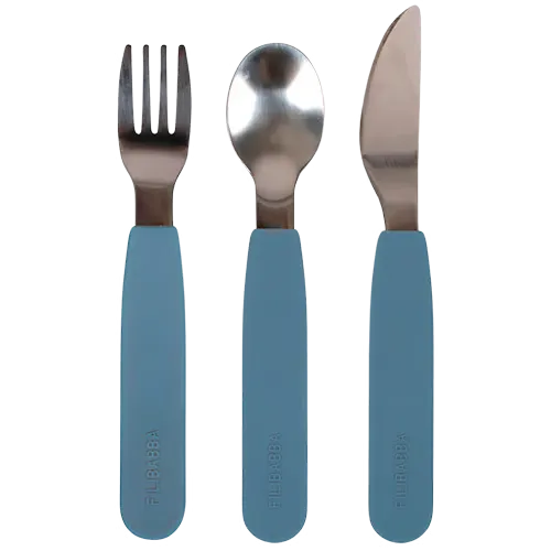 Filibabba Silikone Bestiksæt Powder Blue (1 sæt)