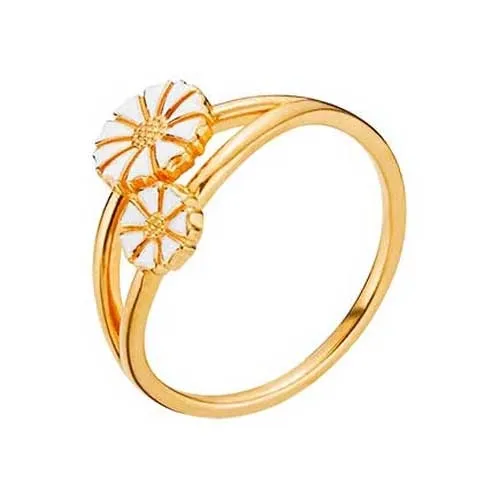 Lund Marguerit ring i forgyldt Sølv med 2 Margueritter