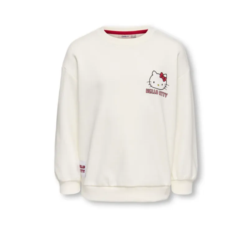 Only Mini Kitten Georgia Life Sweatshirt - Tofu Flower - 92 cm