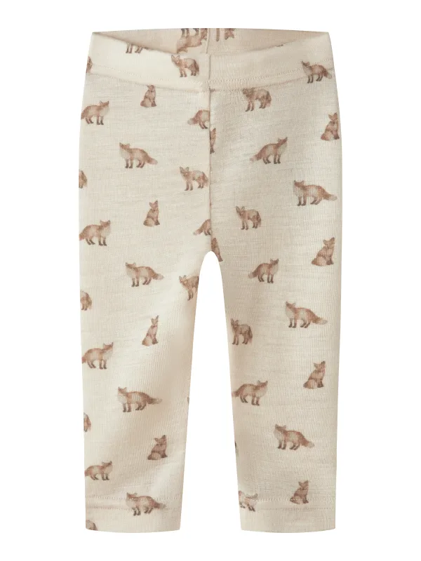 Lil Atelier Nalu - Wool Slim Leggings - Turtledove/Fox - 56 cm
