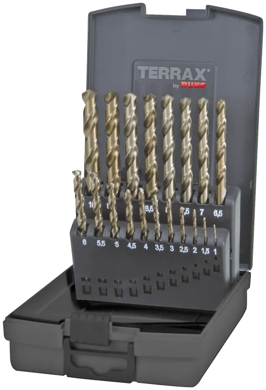 Terrax spiralborsæt DIN338 HSS-Co5 1-10×0,5mm