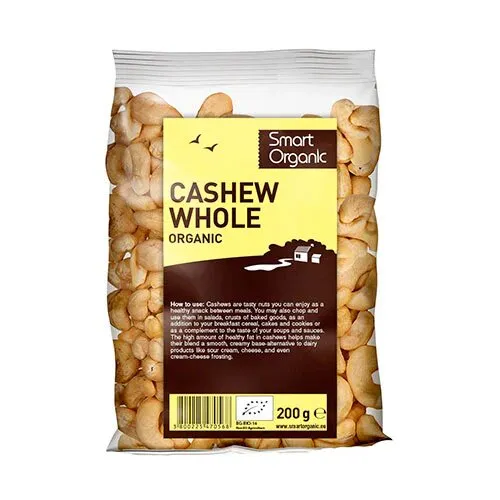 Cashewnødder hele Øko. - 200 gram