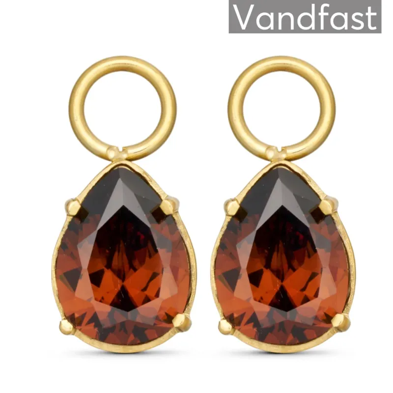 ANNEBRAUNER Water Drops Brown 18K Guldbelagt