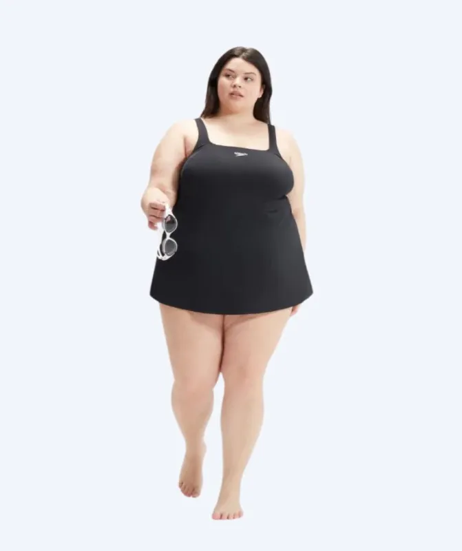 Speedo badedragt i store størrelser til damer - Swim Dress - Sort