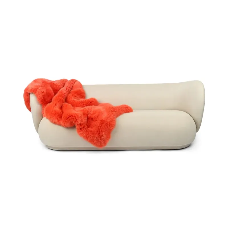 Premium tæppe af ræv | Bagside af kashmir | Orange | 180x70 cm