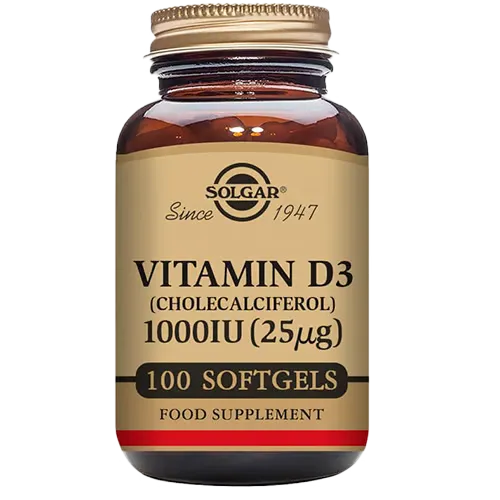 Solgar Vitamin D3 25 mcg (100 softgels)
