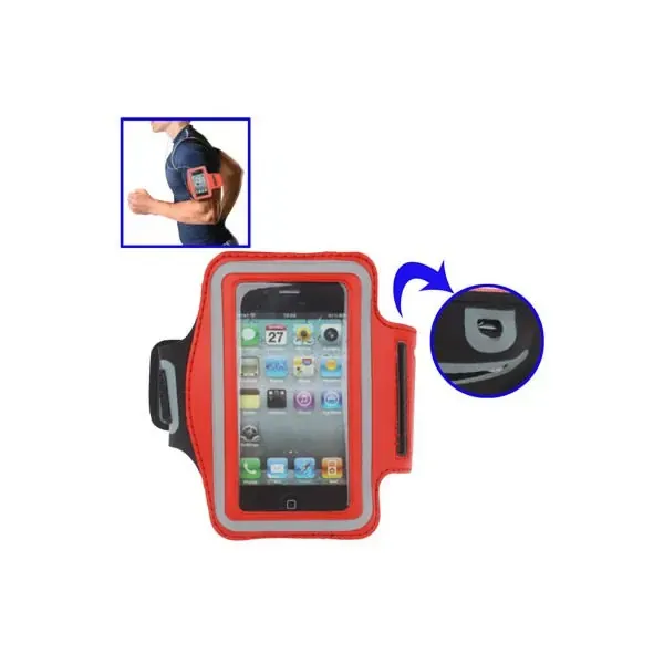 Sportsarmbånd til iPhone 4/4S, 3GS, 3G og iPod touch. Rød.