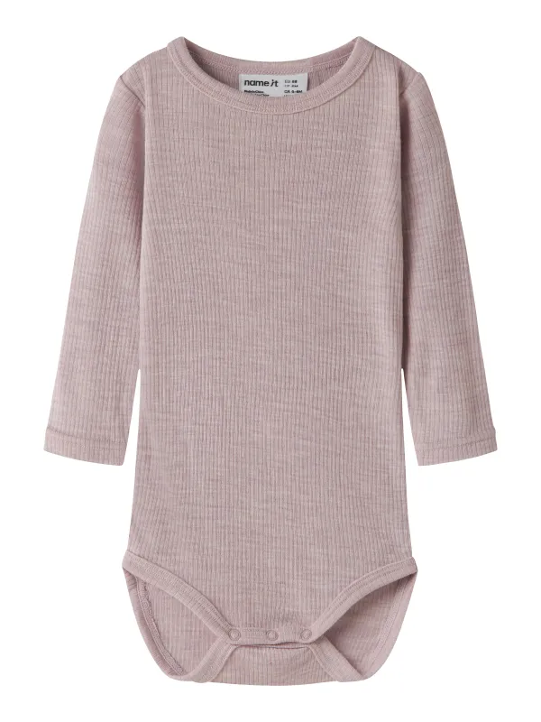 Name It Wax - Wool Rib LS Body - Violet Ice - 50 cm