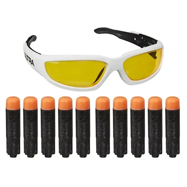 Nerf Ultra Vision Gear sikkerhedsbriller samt 10 Nerf patroner.