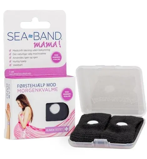 Sea - Band akupressurbånd mod graviditetskvalme i farven sort - Sea Band - acupressure - Buump