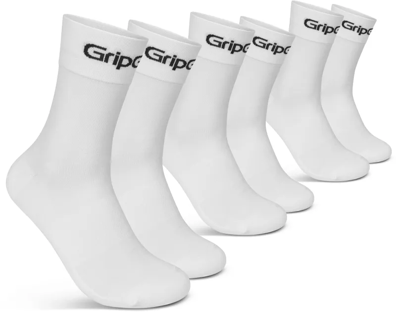 GripGrab RIDE Regular Cut Sokker 3-pak - White