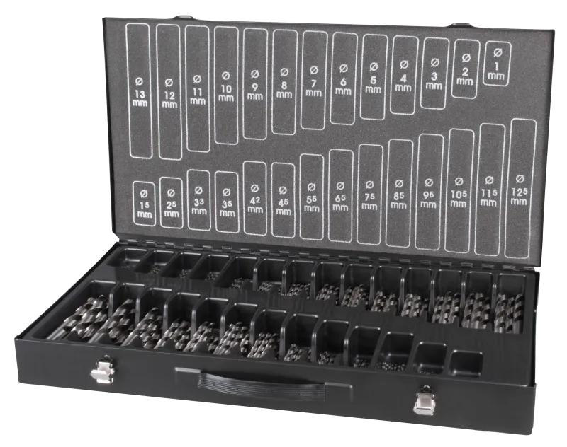 Borsort. HSS-G 1-13×0,5+3,3+4,2mm, kuffert 220stk