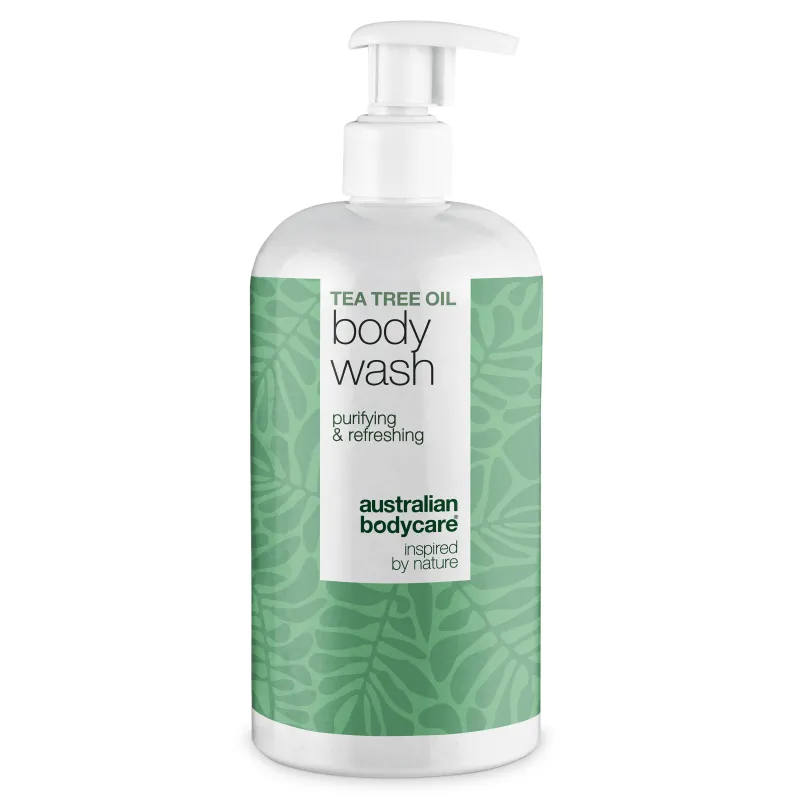 Tea Tree Body Wash til bumser, fedtet hud og kropslugt â Tea Tree Body Wash til uren, fedtet eller irriteret hud. Med Tea Tree Oil, Zinc PCA og mild Coco-Betaine.
