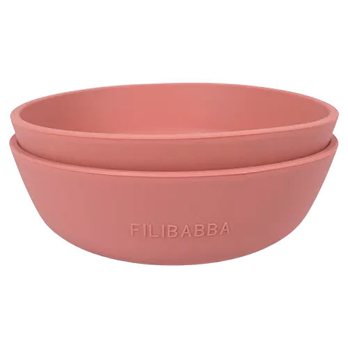 Filibabba Silikone Skål Rose (2 stk)