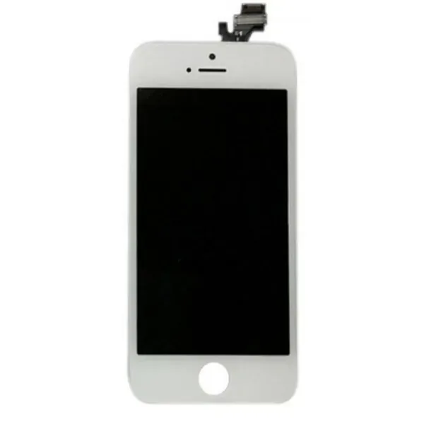 Original OEM kvalitet iPhone 5 LCD skærm m touch-screen. Hvid.