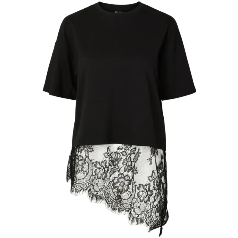 PIECES dame t-shirt PCMAVE - Black