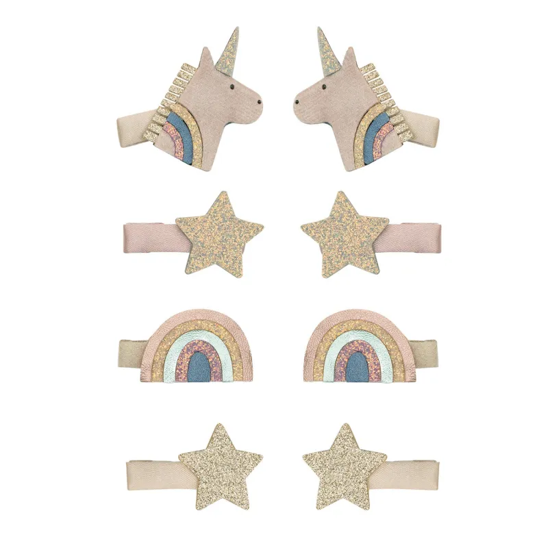 Mimi & Lula 8 hårclips - Mini Unicorn Celeste