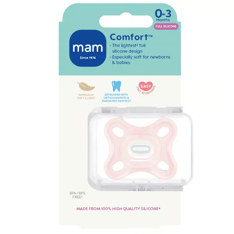 MAM Comfort Silikone Sut 0-3 Mdr. Pink (1 stk)