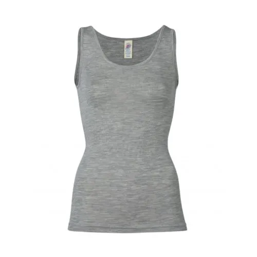 Dame Top I Merinould 34/36 Light Grey Melange