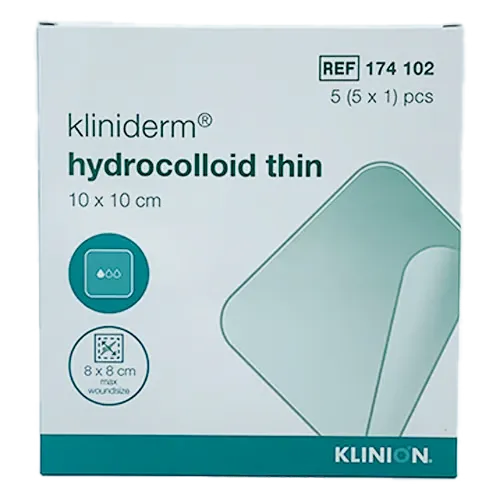 Kliniderm Hydrocolloidbandage - Tynd - 10x10 cm (5 stk)