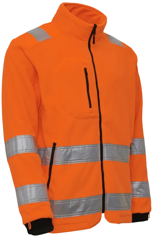 Hi-vis fleecejakke zip-in 150014R orange Str. 4XL