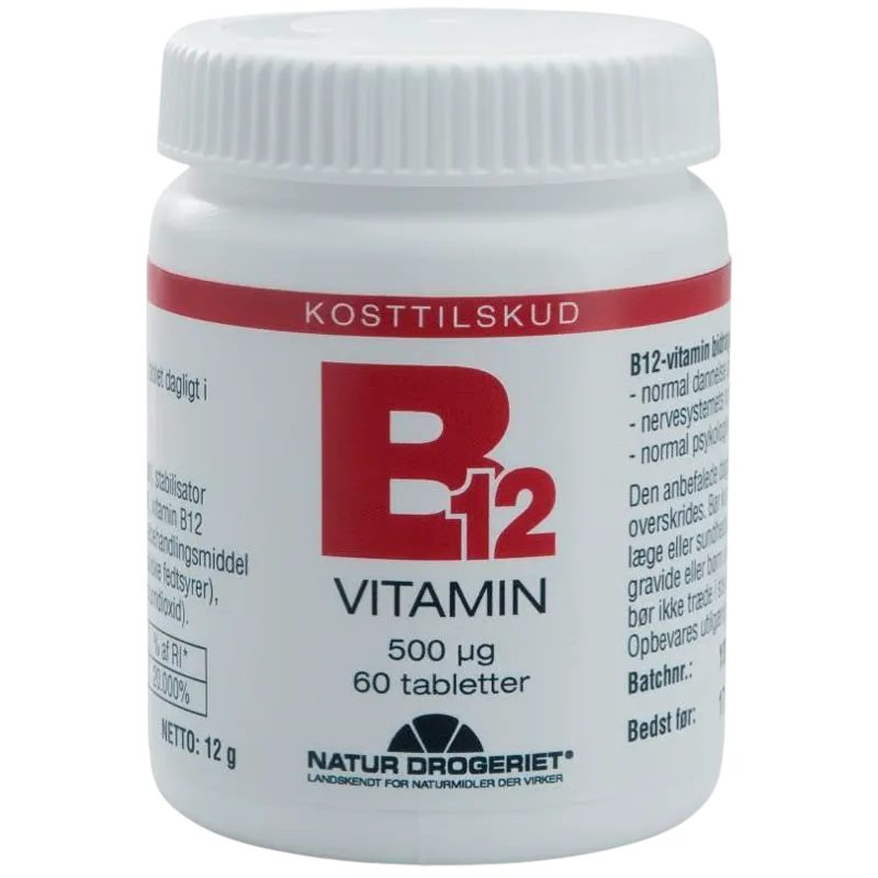 Natur Drogeriet B12 Gold Vitamin 500 ug (60 tabletter)