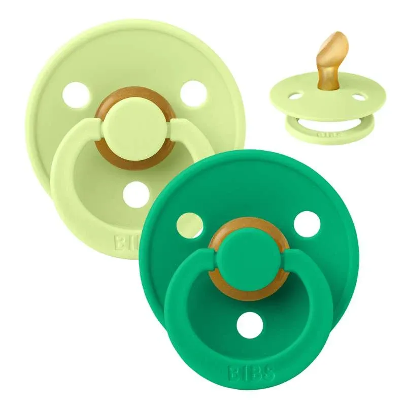 BIBS Anatomisk Colour Sut - 2-Pak - Str. 1 - Naturgummi - Matcha/Cactus