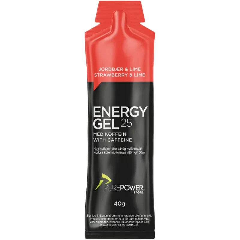PurePower Energy Gel Koffein Jordbær/Lime (40 g)