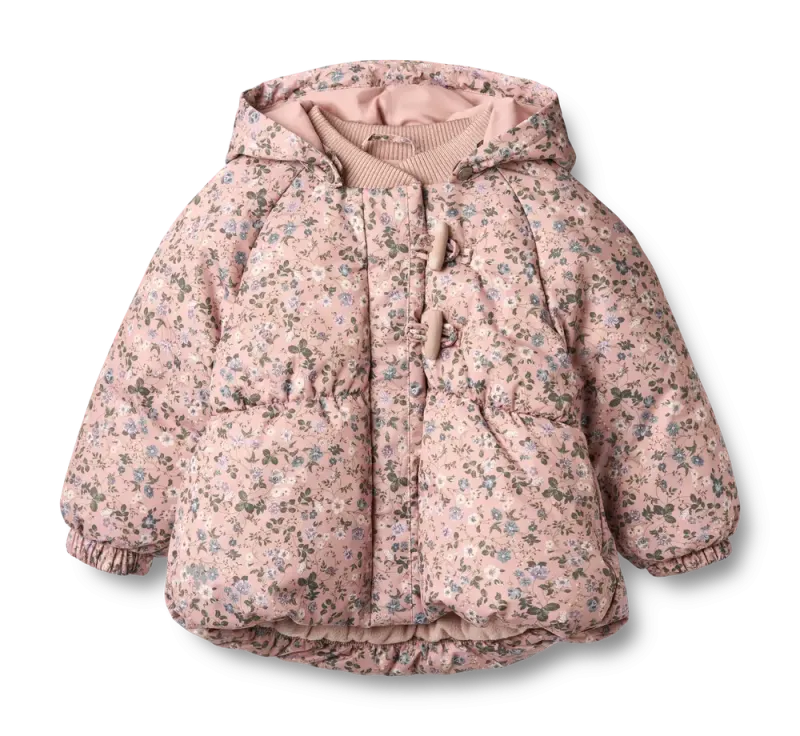Olga Pufferjakke - Rose powder flowers - 3-6 MDR.