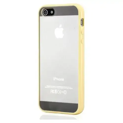 iPhone 5/5S/SE Mat transparent bumpercover. Gul.