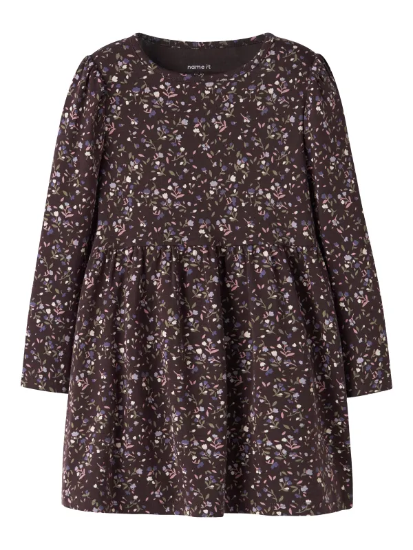 Name It Oceana - LS Dress - Chocolate Plum - 92 cm