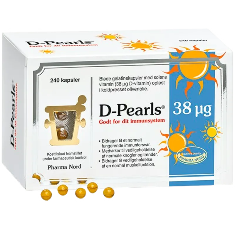 Pharma Nord D-Pearls Stærk 38 µg (240 kapsler)