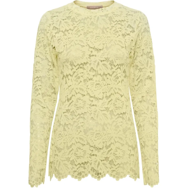 Marta du Chateau dame langærmet blonde t-shirt MdcMilley 7707 - Yellow