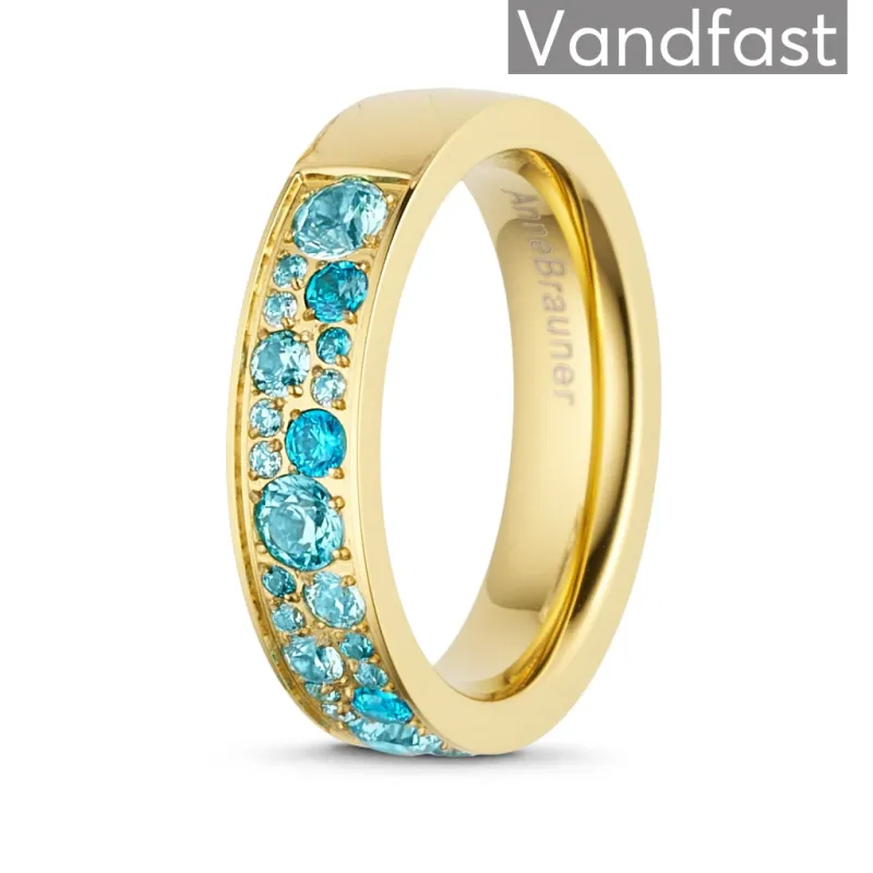ANNEBRAUNER Sparkling Multicolor Blue Mix Ring 18K Guldbelagt