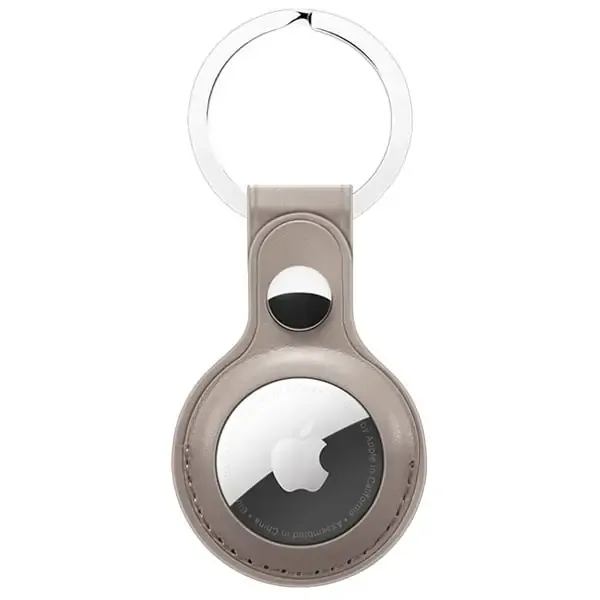 Apple AirTag læder nøglering. Grå.