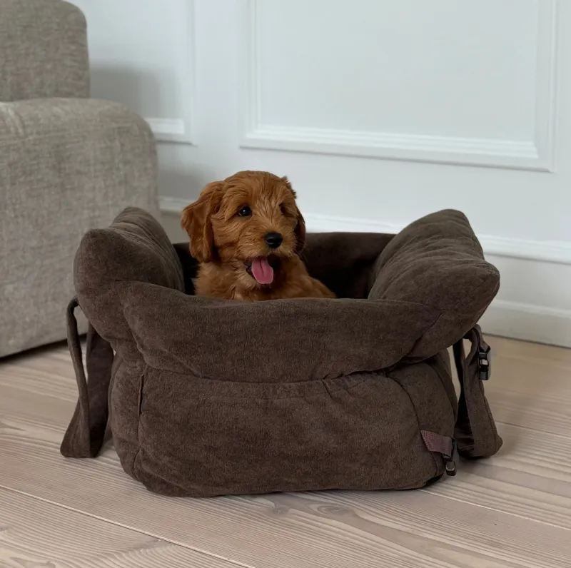 Hjalmar hunde taske/bilsæde - Mørk brun