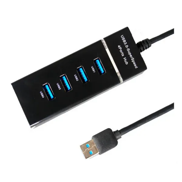 4-Ports USB 3.0 Hi-Speed Hub. Sort.
