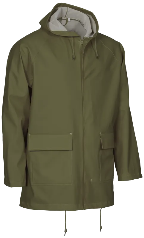 Regnjakke PU/PVC 306600 oliven Str. XS