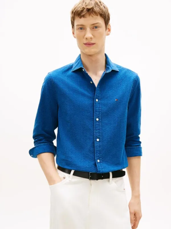 INDIGO SEERSUCKER SHIRT