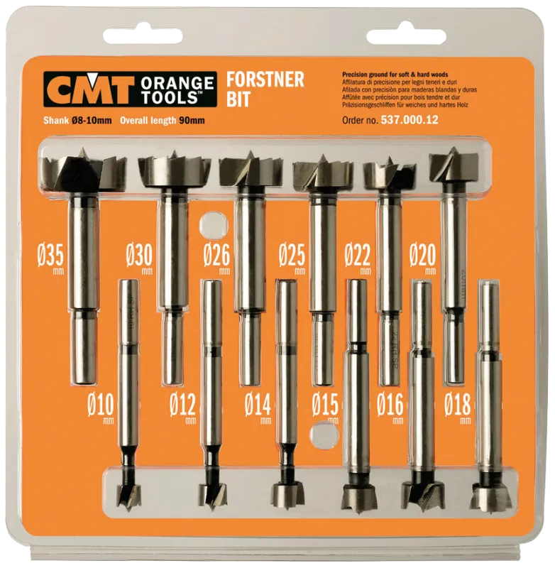 CMT forstnerbor 10-35mm K8-10, sæt 12stk