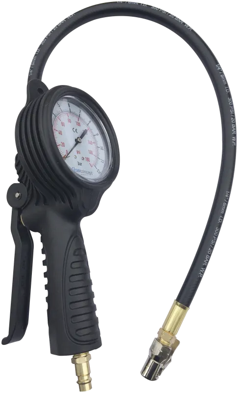 Pumpepistol m/manometer 12bar, slange m/klemnippel