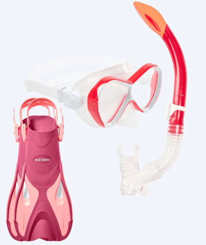 Watery snorkelsæt til børn - Fisher/Triton - Pink/rød - Snorkelsæt til børn (4-16 år)