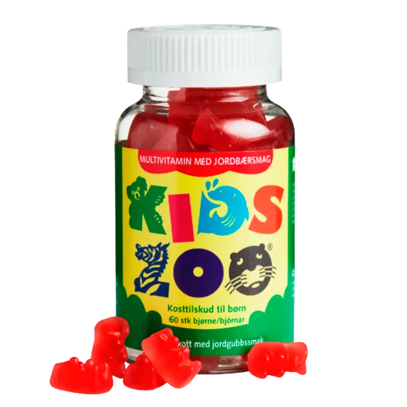 Kids Zoo Multivitamin Gelé Bjørne Med Jordbærsmag (60 stk)