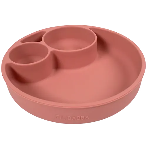 Filibabba Silikone Tallerken Ruminddelt Rose (1 stk)