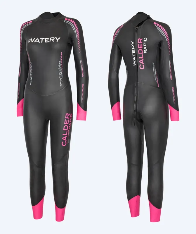 Watery våddragt til damer - Calder Rapid - Sort/pink - Våddragt til svømning